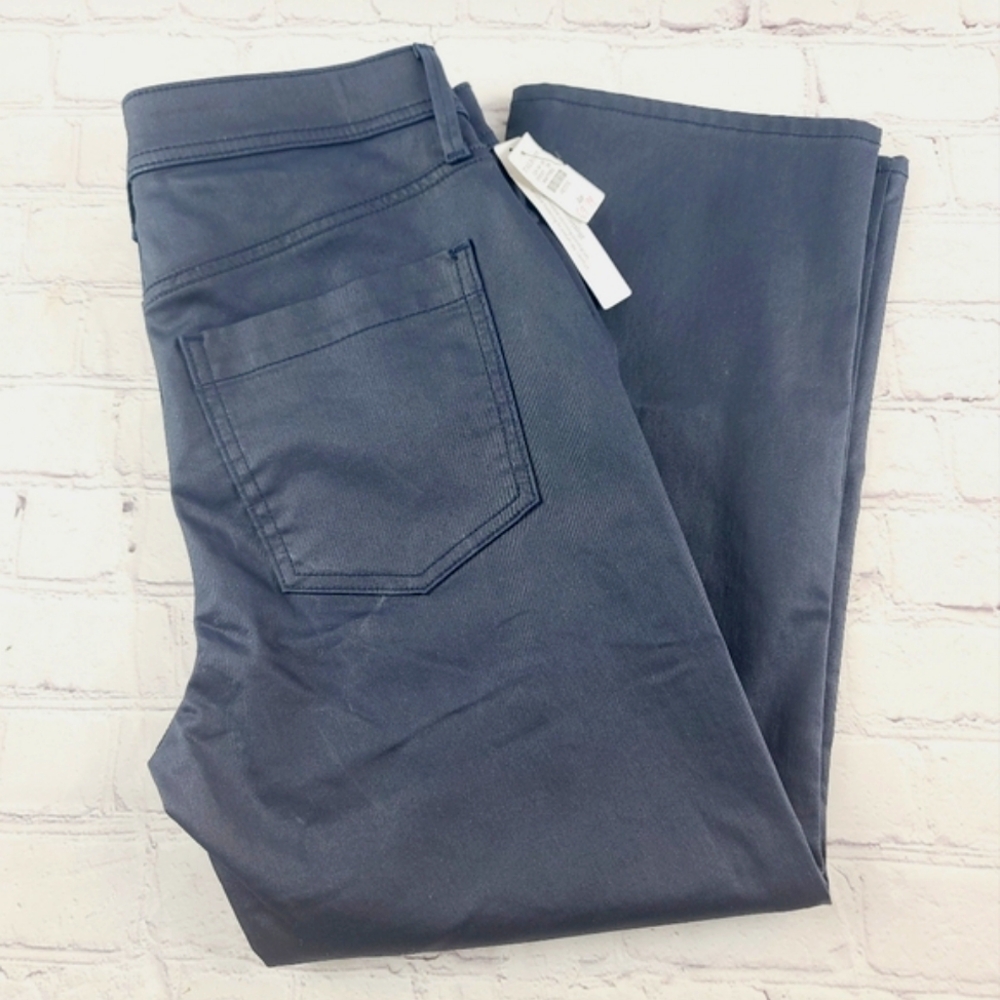 New Talbot's Demi Boot Crop Jean Pants 4 Navy Blue Coated